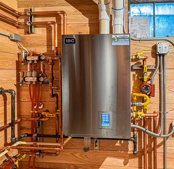 Boiler with all the complex piping.
